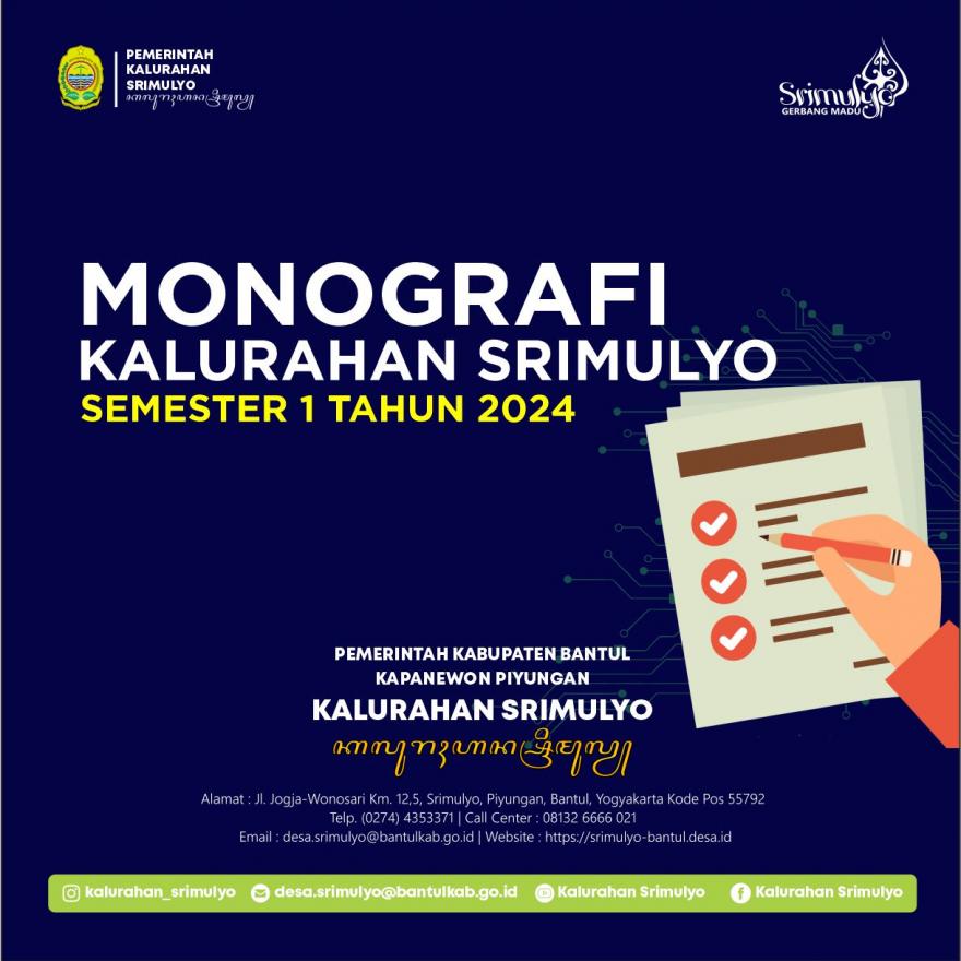 Monografi Kalurahan Srimulyo Semester 1 Tahun 2024