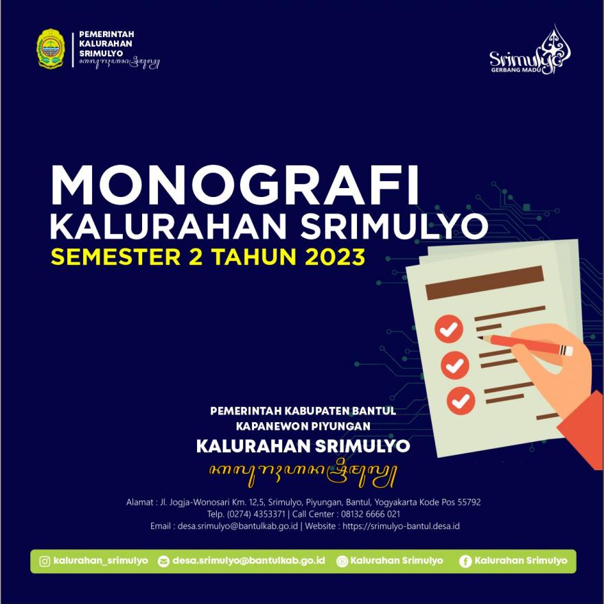 Monografi Kalurahan Srimulyo Semester 2 Tahun 2023