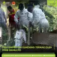 Cegah Virus Antraks, FPRB Srimulyo Lakukan Penyemprotan Kandang Ternak