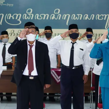 Kalurahan Srimulyo Ikuti Upacara Peringatan HUT RI Ke-76 Secara Virtual 