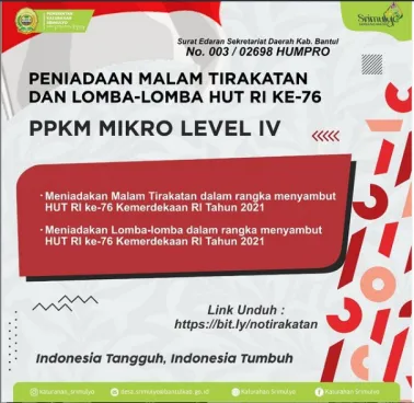 Peniadaan Kegiatan Malam Tirakatan dan Lomba-lomba HUT RI Ke-76