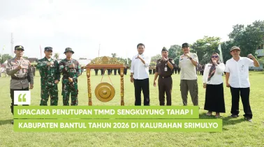 Upacara Penutupan TMMD Sengkuyung Tahap I Kabupaten Bantul Tahun 2026 di Kalurahan Srimulyo