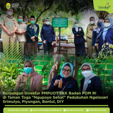 Kunjungan Direktur PMPUOT SKK Badan POM RI di Taman Toga Padukuhan Ngelosari Srimulyo Piyungan