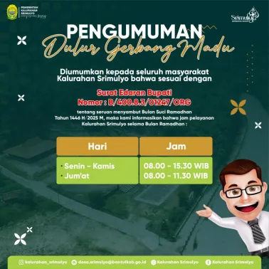Jam Pelayanan Dan Operasional Pemerintah Kalurahan Srimulyo Saat Ramadhan