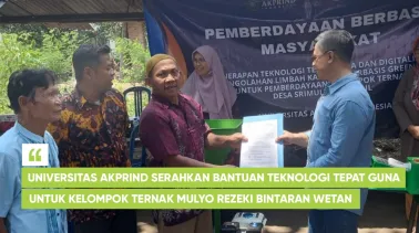 Universitas AKPRIND Serahkan Bantuan Teknologi Tepat Guna untuk Kelompok Ternak Mulyo Rezeki