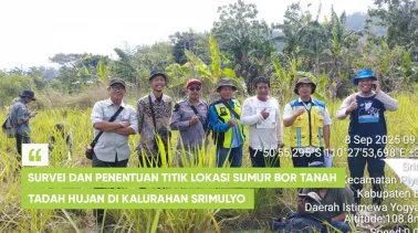 Survei dan Penentuan Titik Lokasi Sumur Bor Tanah Tadah Hujan di Kalurahan Srimulyo 