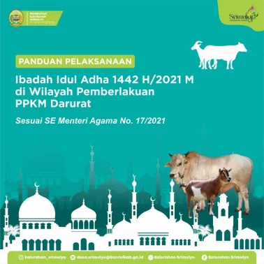 Panduan Pelaksanaan Ibadah Idul Adha 1442 H/2021 M di Wilayah Pemberlakukan PPKM Darurat