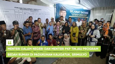 Menteri Dalam Negeri dan Menteri PKP Tinjau Program Bedah Rumah di Padukuhan Kaligatuk, Srimulyo