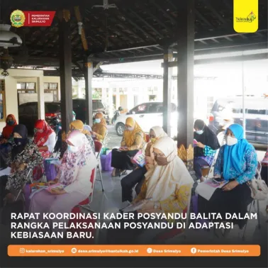 Rapat Koordinasi Kader Posyandu Balita Dalam rangka Pelaksanaan Posyandu Diadaptasi Kebiasaan Baru