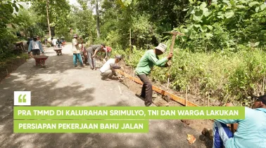Pra TMMD di Kalurahan Srimulyo, TNI dan Warga Lakukan Persiapan Pekerjaan Bahu Jalan