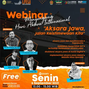 Songsong Hari Aksara Internasional, Srimulyo Gelar Webinar Aksara Jawa dalam Platform Digital