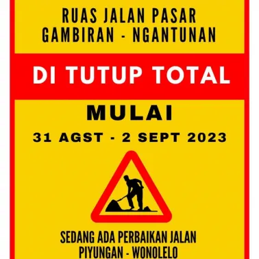 Pemberitahuan Penutupan Akses Jalan Piyungan-Wonolelo