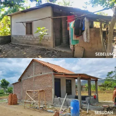Bedah Rumah Tidak Layak Huni, Pemerintah Desa Srimulyo Kucurkan Dana Desa Secara Rutin