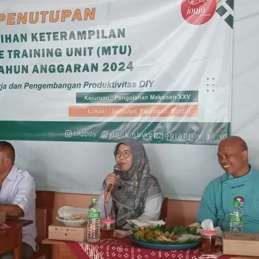 Penutupan Keterampilan Mobile Training Unit Pelatihan Pengolahan Makanan Kerjasama BLK Provinsi DIY 