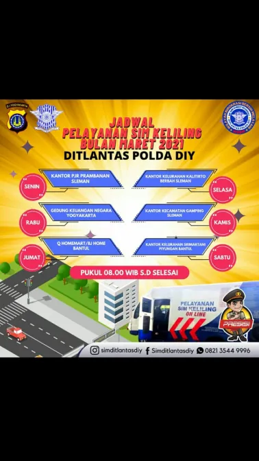 Layanan SIM Keliling Bulan Maret