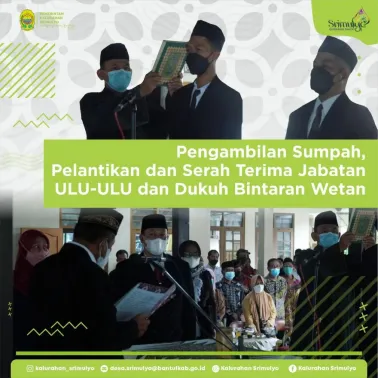 Pelantikan dan Serah Terima Jabatan Pamong Kalurahan Srimulyo 