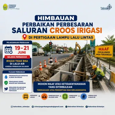 Perbaikan Saluran Irigasi di Pertigaan Lampu Lalu Lintas Piyungan, Aliran Air Dihentikan Sementara