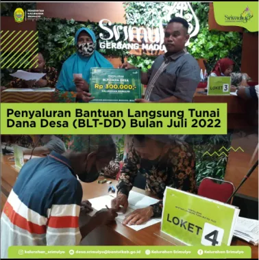 Penyaluran BLT DD Periode Juli 2022 Oleh Pemerintah Kalurahan Srimulyo
