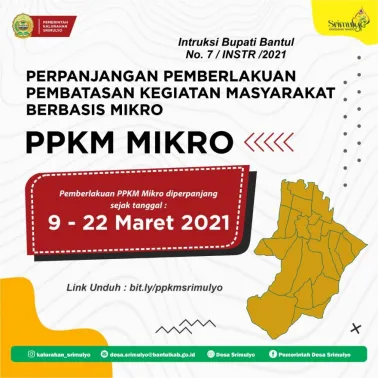 Perpanjangan Pemberlakuan Pembatasan Kegiatan Masyarakat Berbasis Mikro