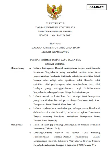 Panduan Arsitektur Bangunan Baru Berciri Khas Bantul